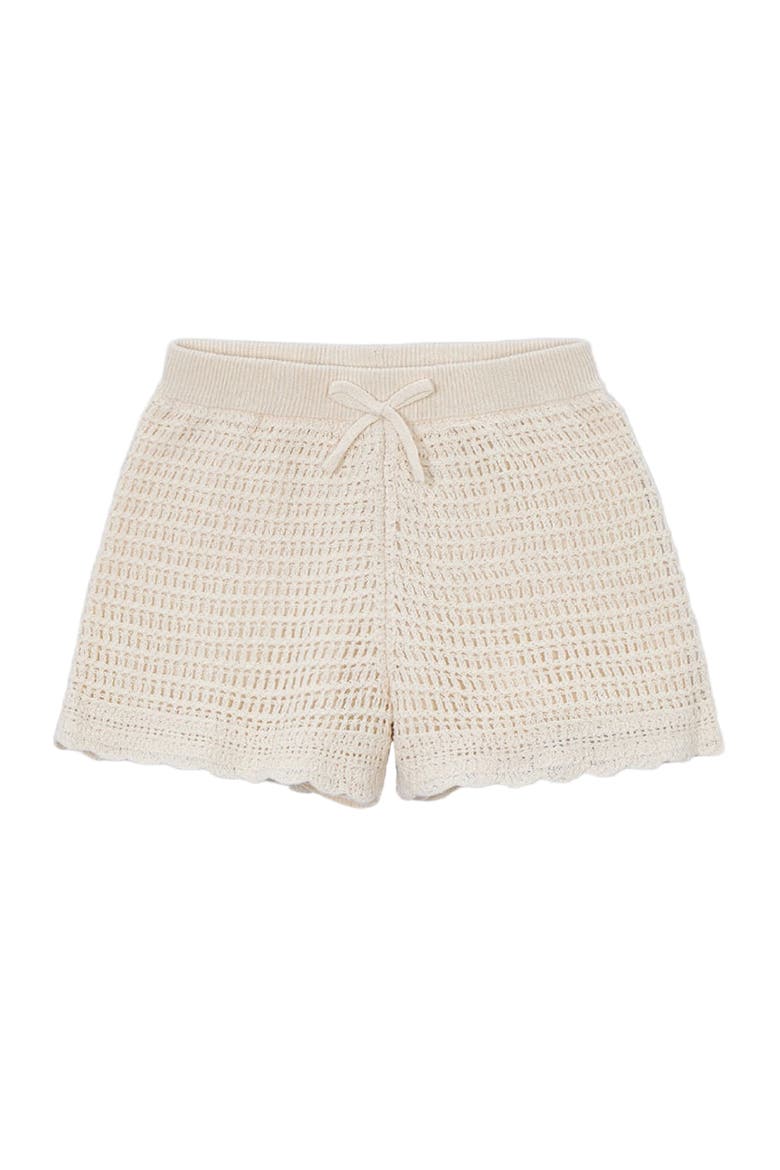 Crochet Shorts With Scalloped Hem, Main, color, Beige