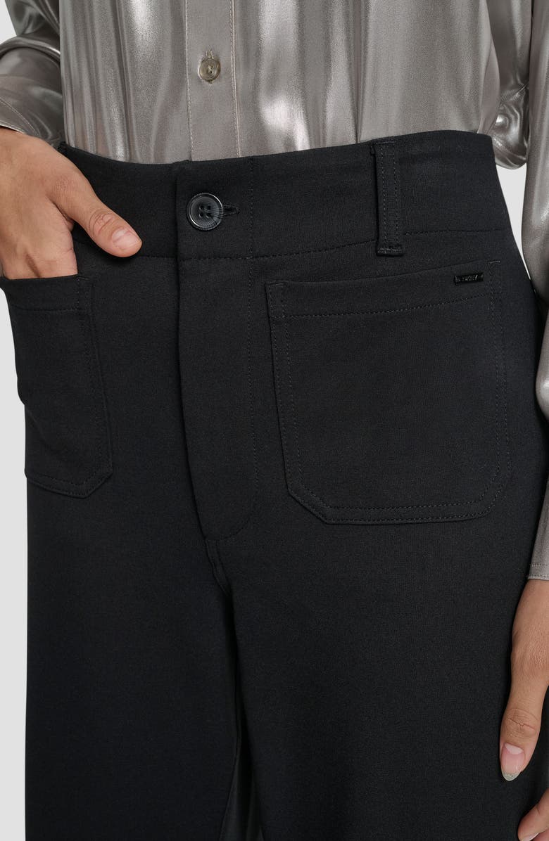 DKNY Jeans High Waist Straight Leg Pants, Alternate, color, Black