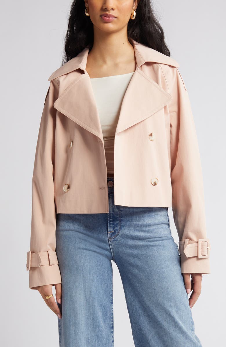 RUE SOPHIE Enola Crop Trench Coat, Alternate, color, Blush