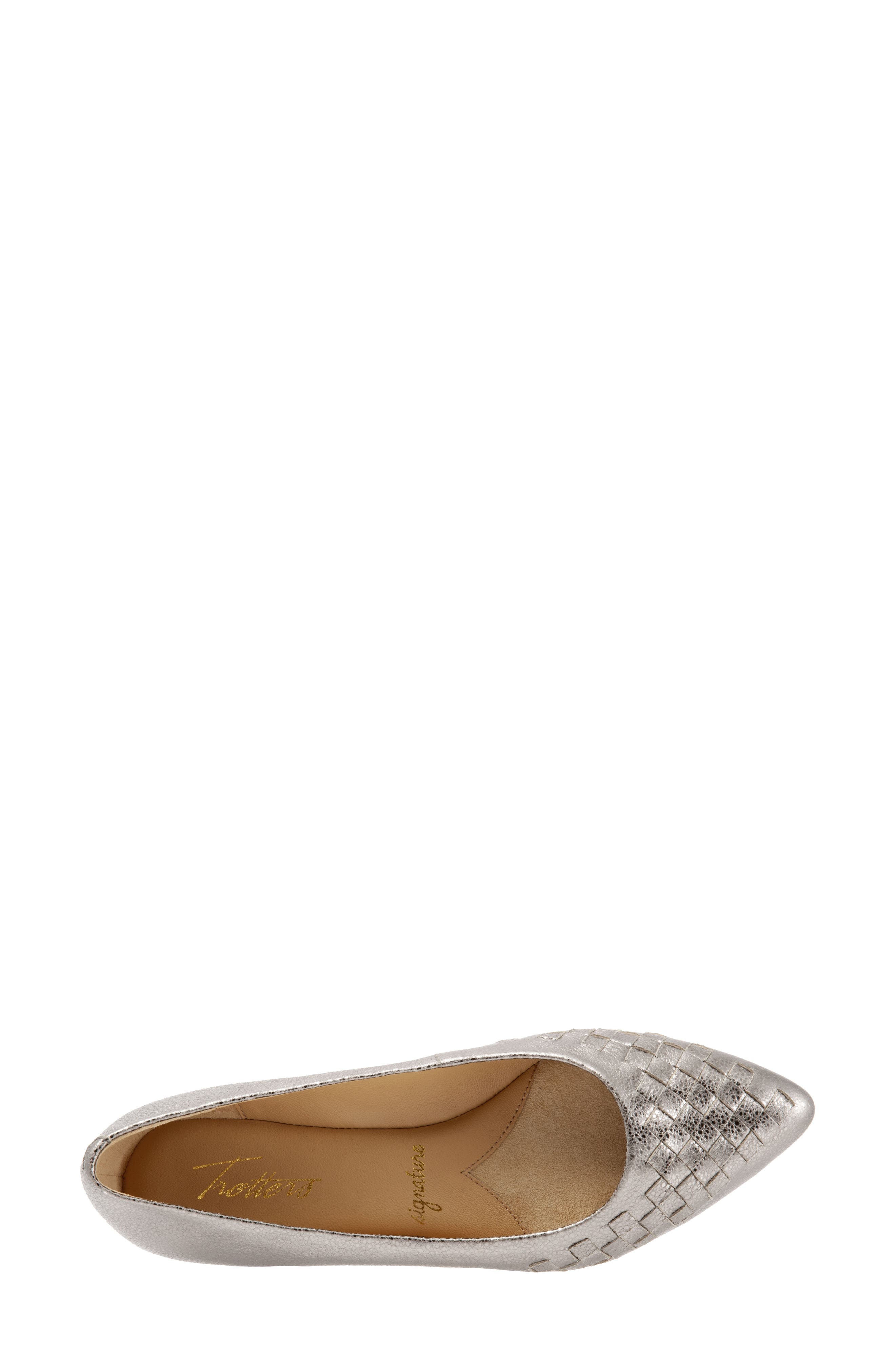 Estee Woven Flat, Alternate, color, SILVER LEATHER