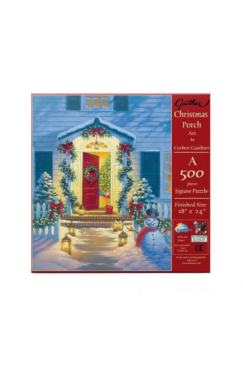 Sunsout Christmas Porch 500 piece Jigsaw Puzzle for Adults, Alternate, color, Multicolor