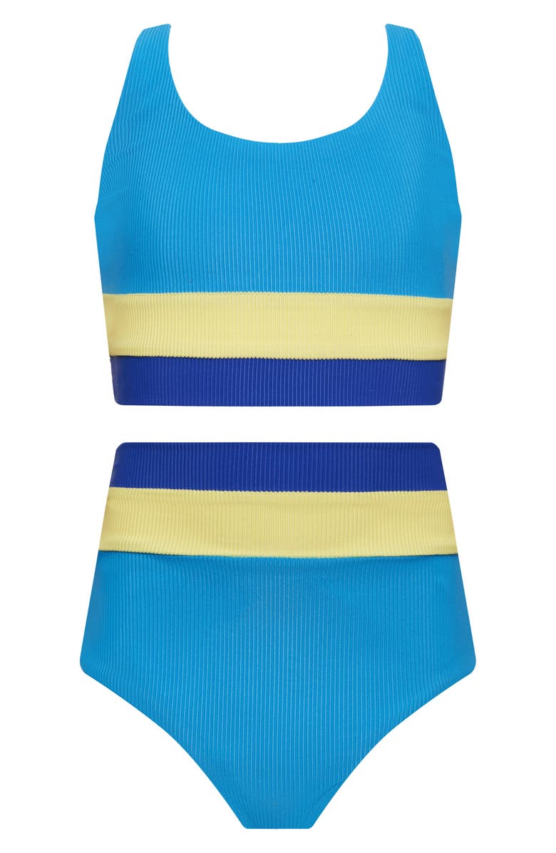 Beach Riot Kids' Mackenzie & Heidi Colorblock Rib Two-Piece Swimsuit, Main, color,