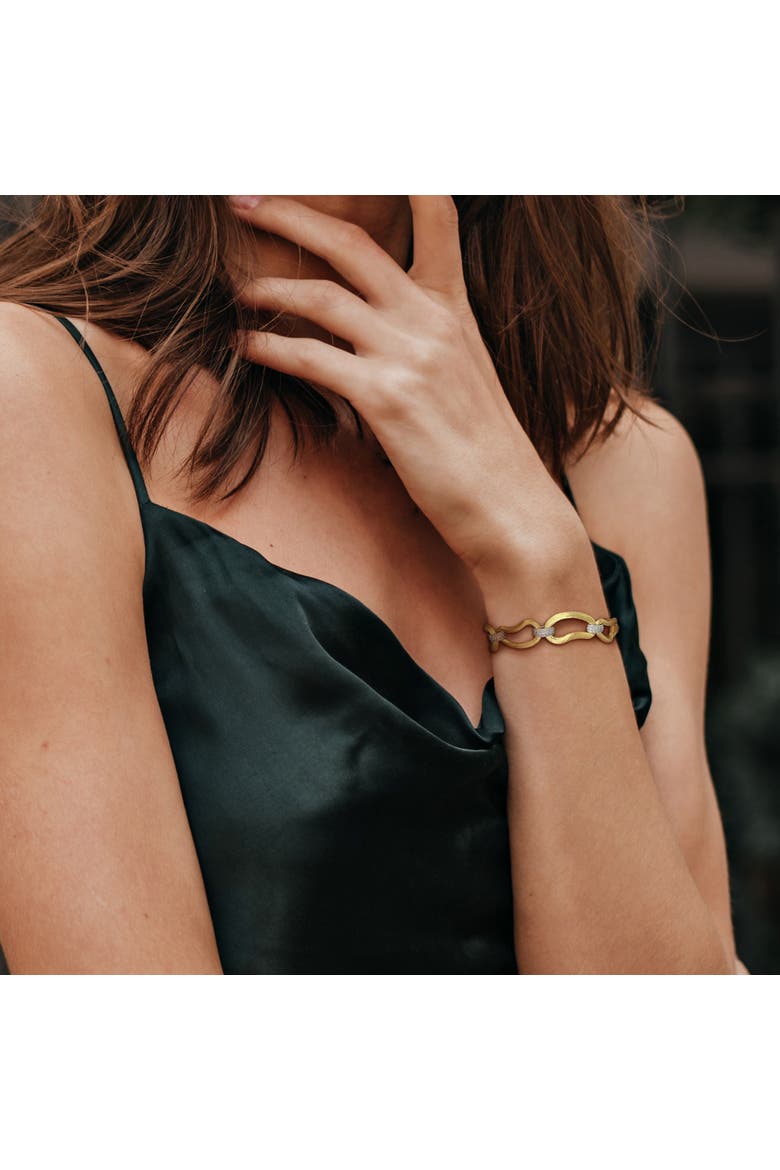 Diamond Fabiform Link Chain Bracelet 14k, Alternate, color, 14k Gold