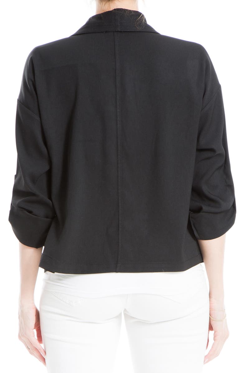 MAX STUDIO Twill Drape Front Short Jacket, Alternate, color, Black
