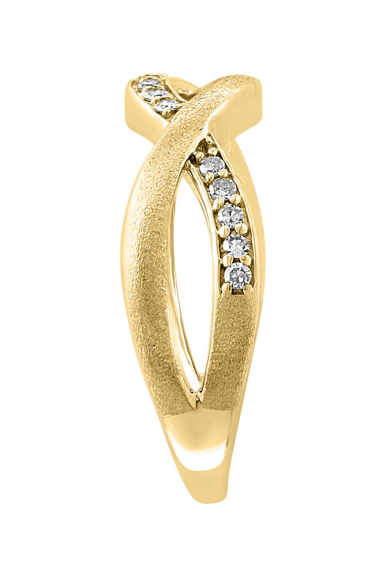 Diamond Trim Twist Band Ring - 0.18 ctw., Alternate, color, SILVER/ 18K GOLD/ DIAMOND