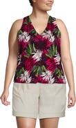 Lands' End Lightweight Jersey Blouson Vneck Tank