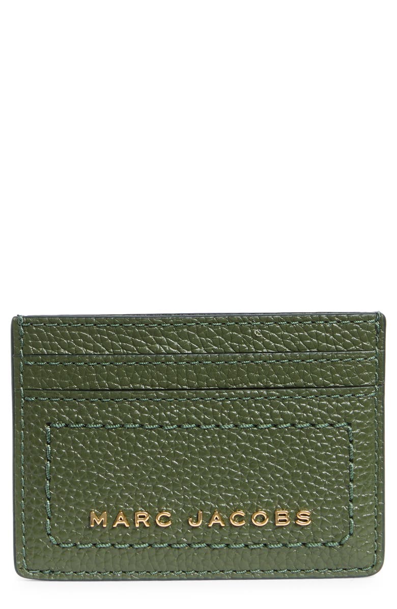 Marc Jacobs Leather Card Case, Main, color, Spruce