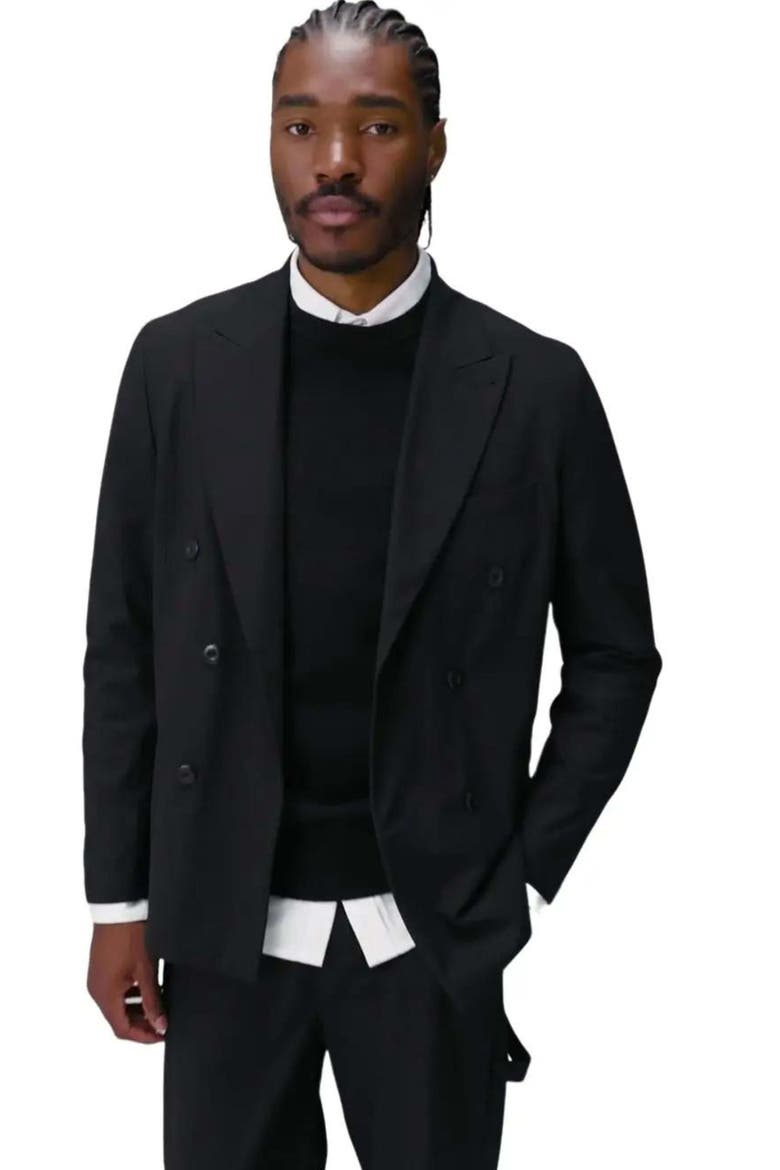 The Don Double Breasted Blazer, Alternate, color, Black