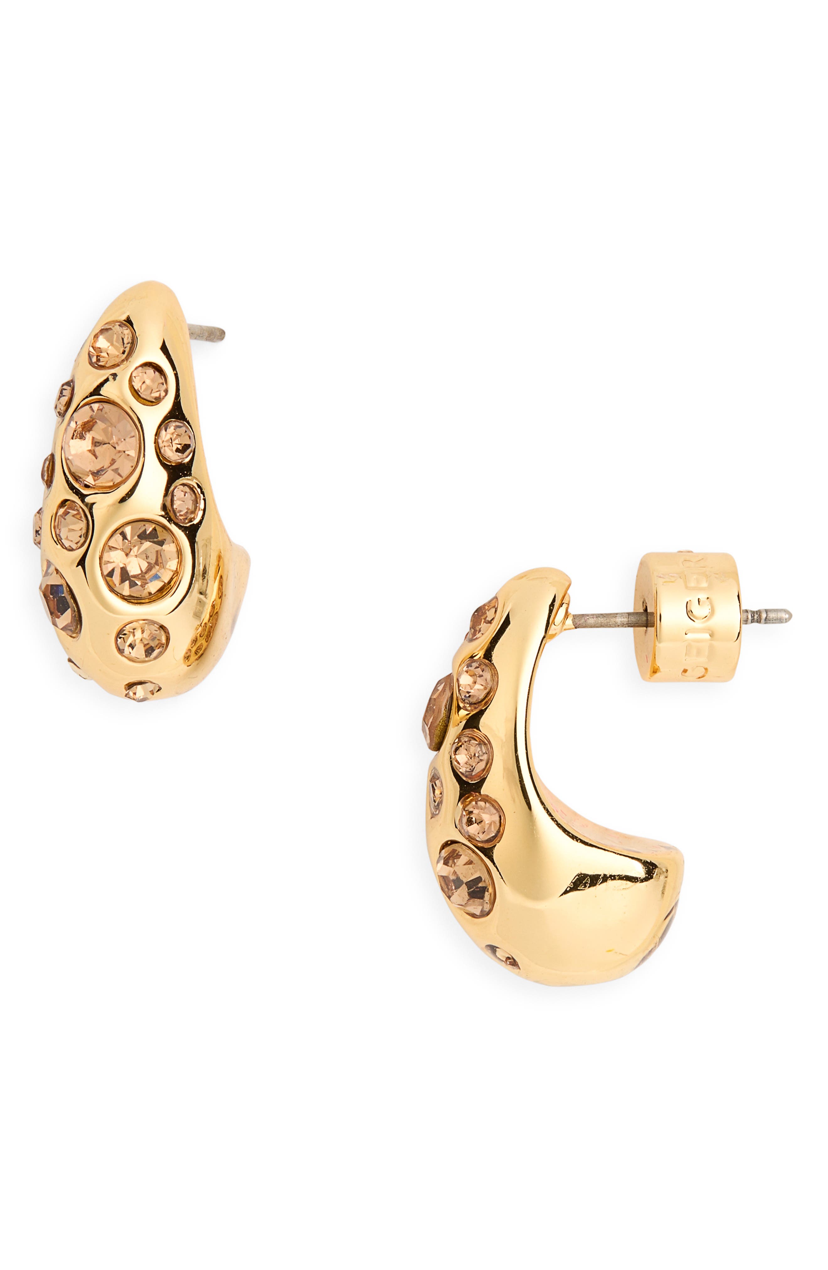 Bombay Pavé CZ Dome Hoop Earrings