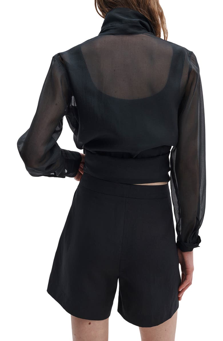 rag & bone Chappell Pleated Shorts, Alternate, color, Black
