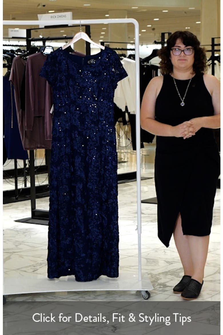 Embellished Lace A-Line Evening Gown video