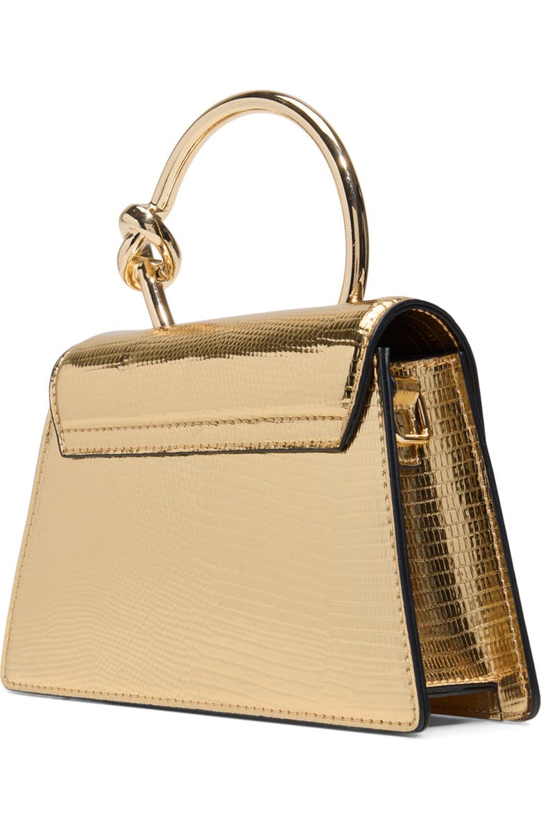 ALDO Aellaax Snakeskin Embossed Faux Leather Top Handle Bag, Alternate, color, Gold