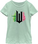 Wicked Girls Wicked Elphaba and Glinda Black Logo T Shirt