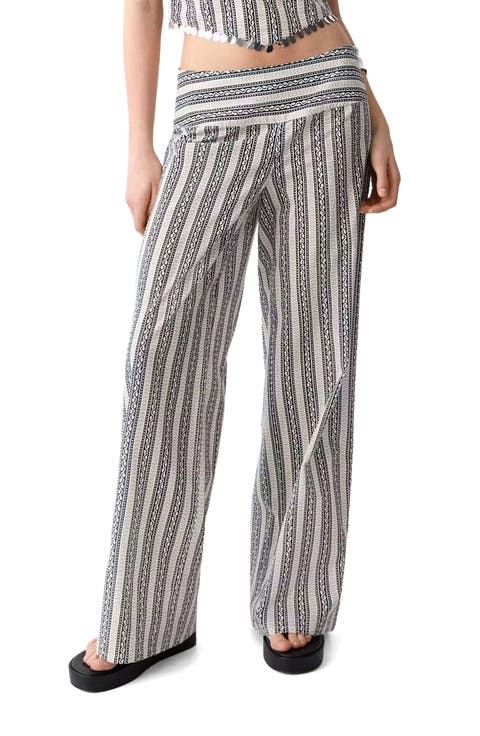 Block Print Straight Leg Pants
