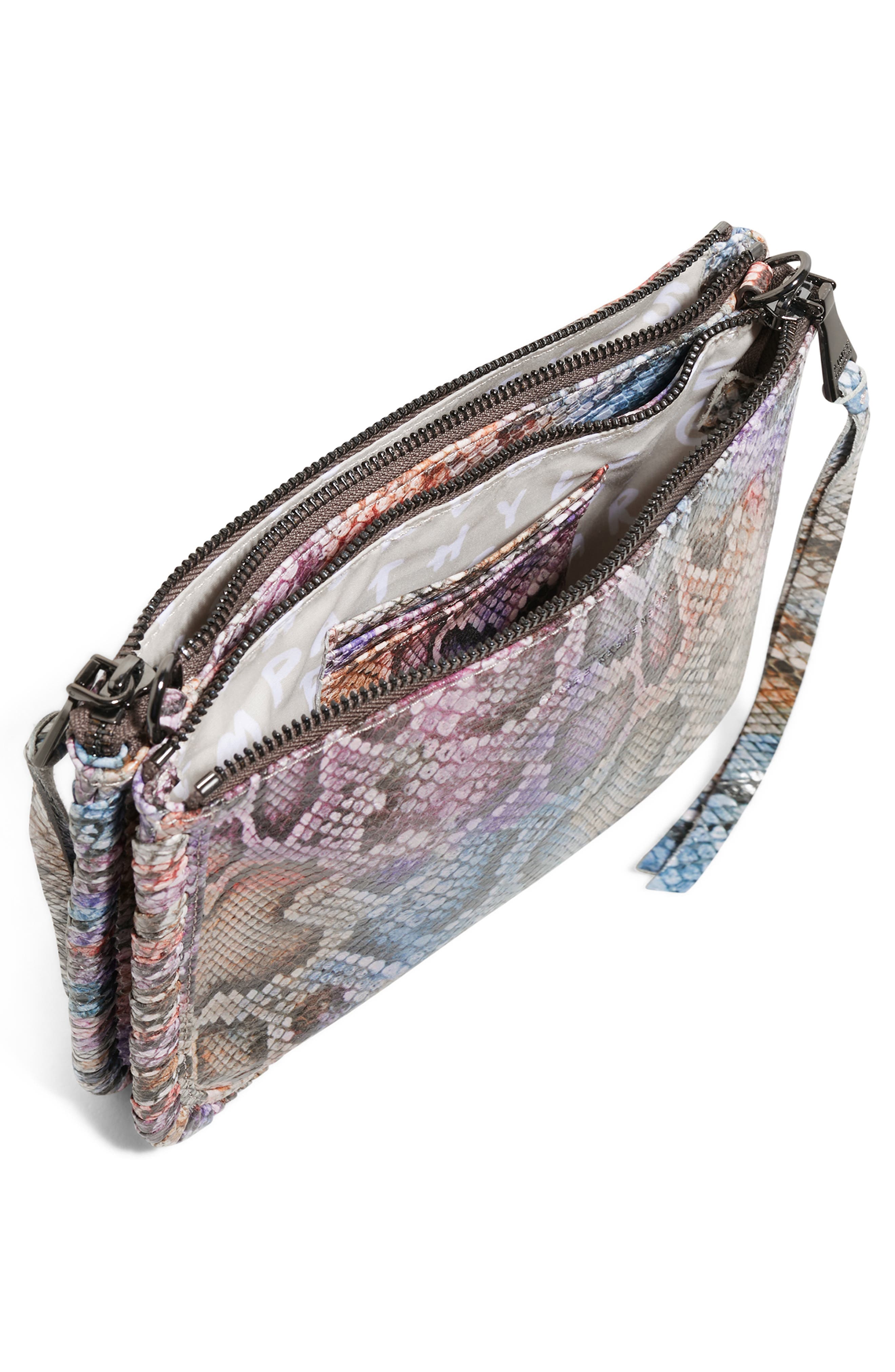 Famous Double Zip Leather Crossbody Bag, Alternate, color, OMBRE COBRA