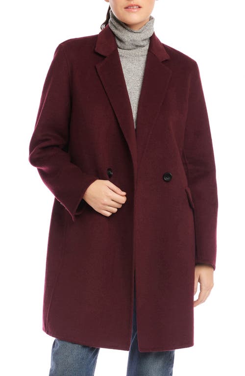 Fifteen Twenty Row Brushed Wool Blend Coat In Burgundy