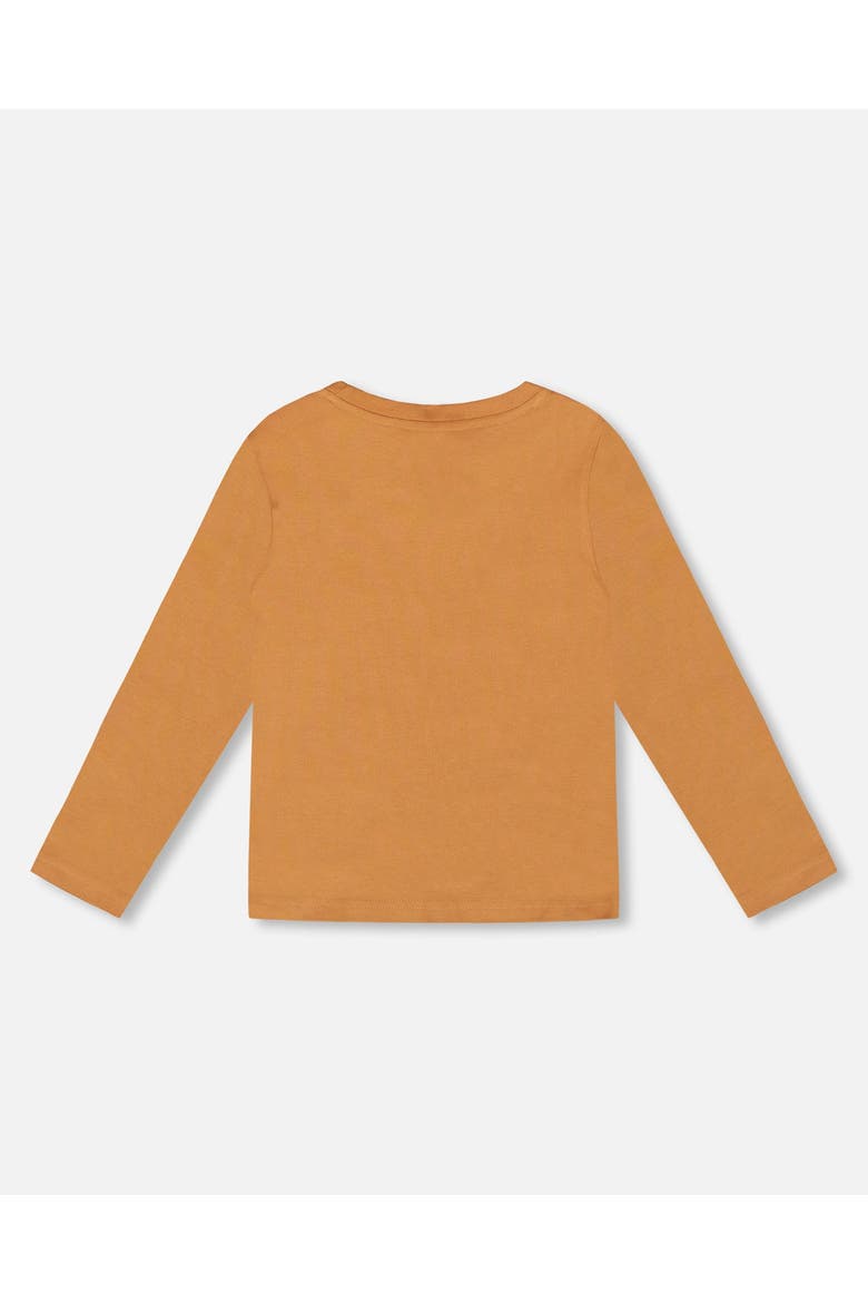 Boy Organic Cotton Long Sleeve T-Shirt, Alternate, color, Cashew Brown
