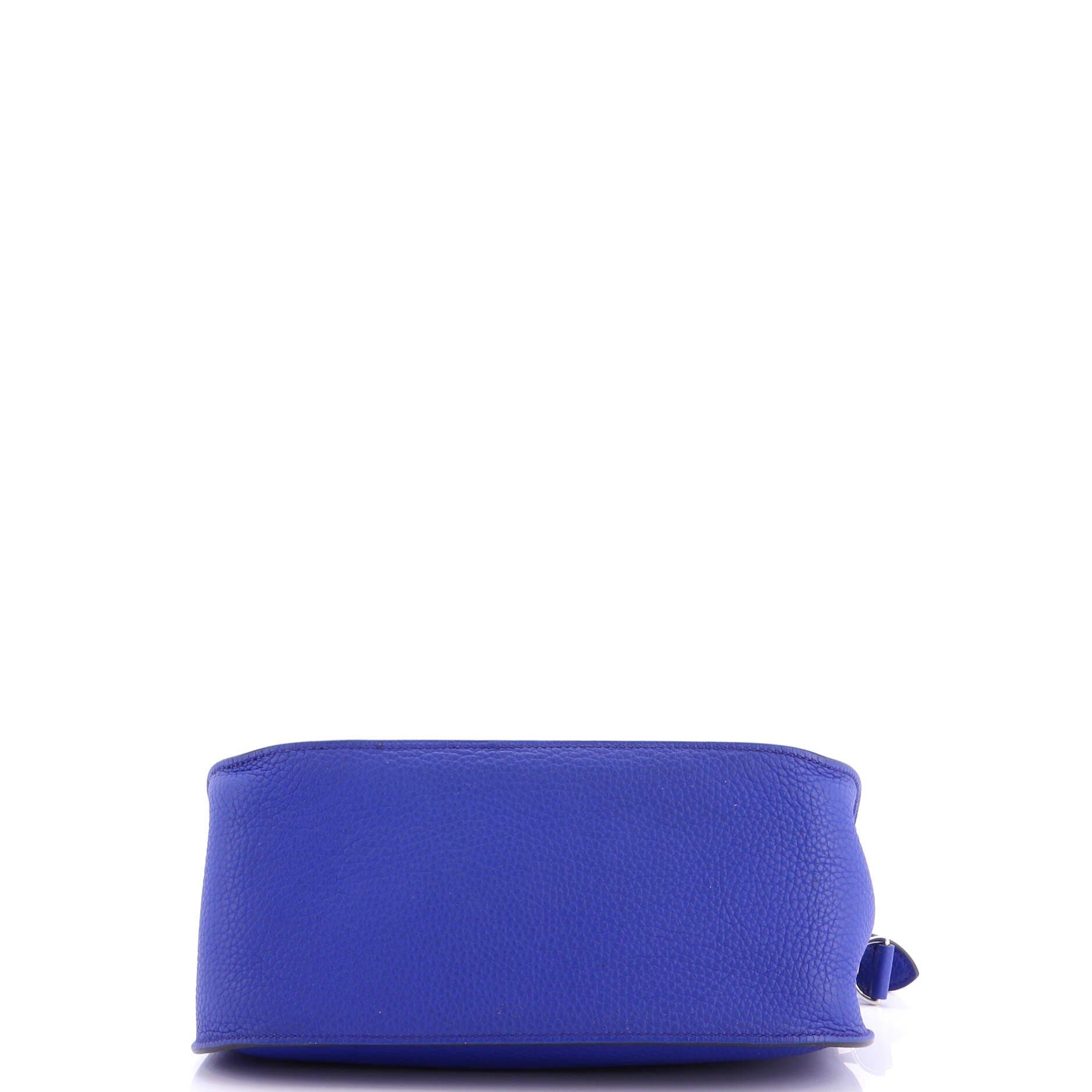 Pre-Owned Hermes Jypsiere Bag Clemence 28, Alternate, color, Bleu Electrique