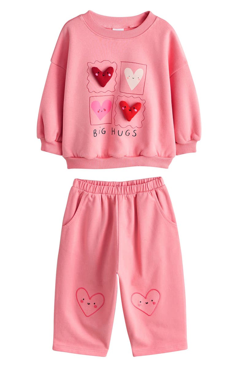 NEXT Kids' Assorted 4-Pack T-Shirt, Sweatshirt & Pants Set, Alternate, color, Multi Pink