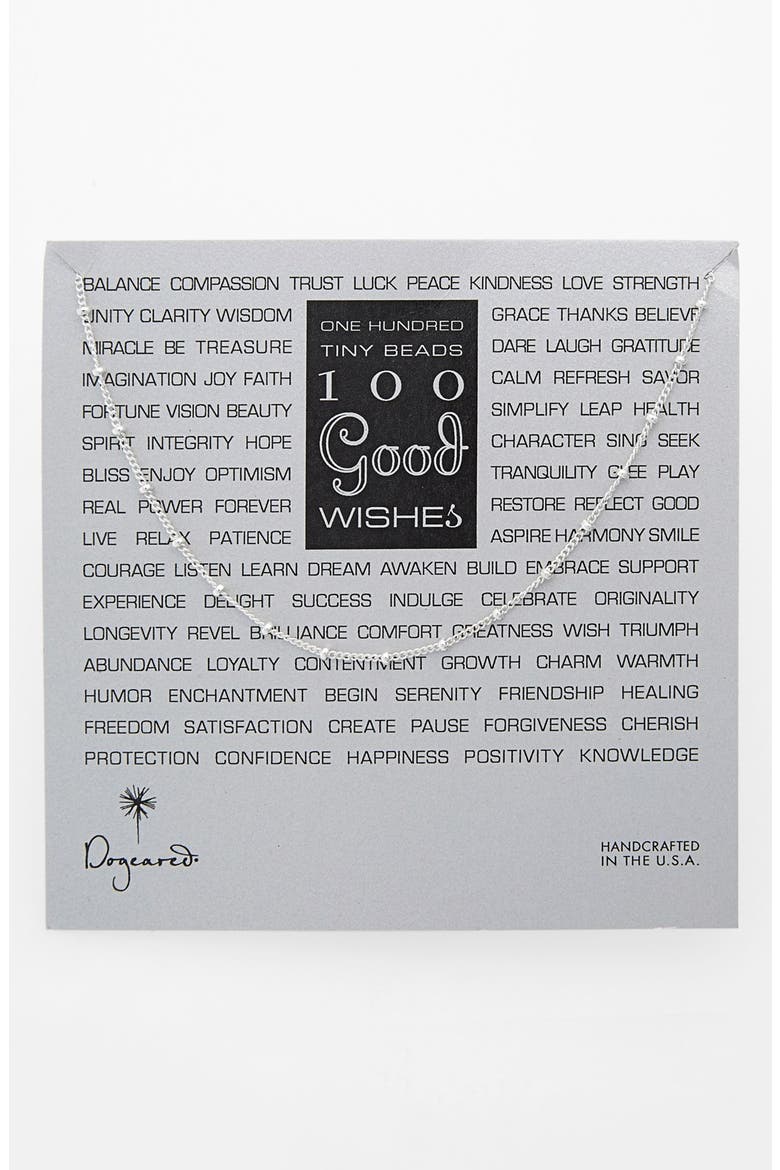 '100 Good Wishes' Long Station Necklace, Main, color, STERLING SILVER