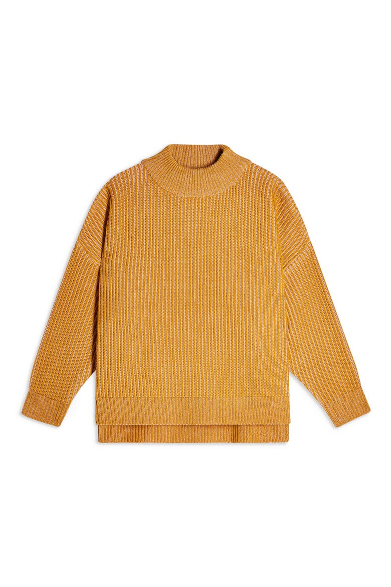 Mock Neck Sweater, Alternate, color, MUSTARD