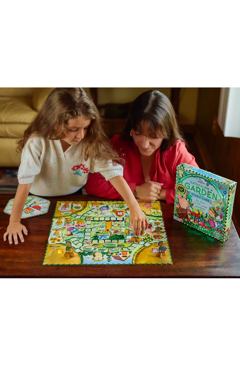 eeBoo Gathering a Garden Board Game, Alternate, color, Green