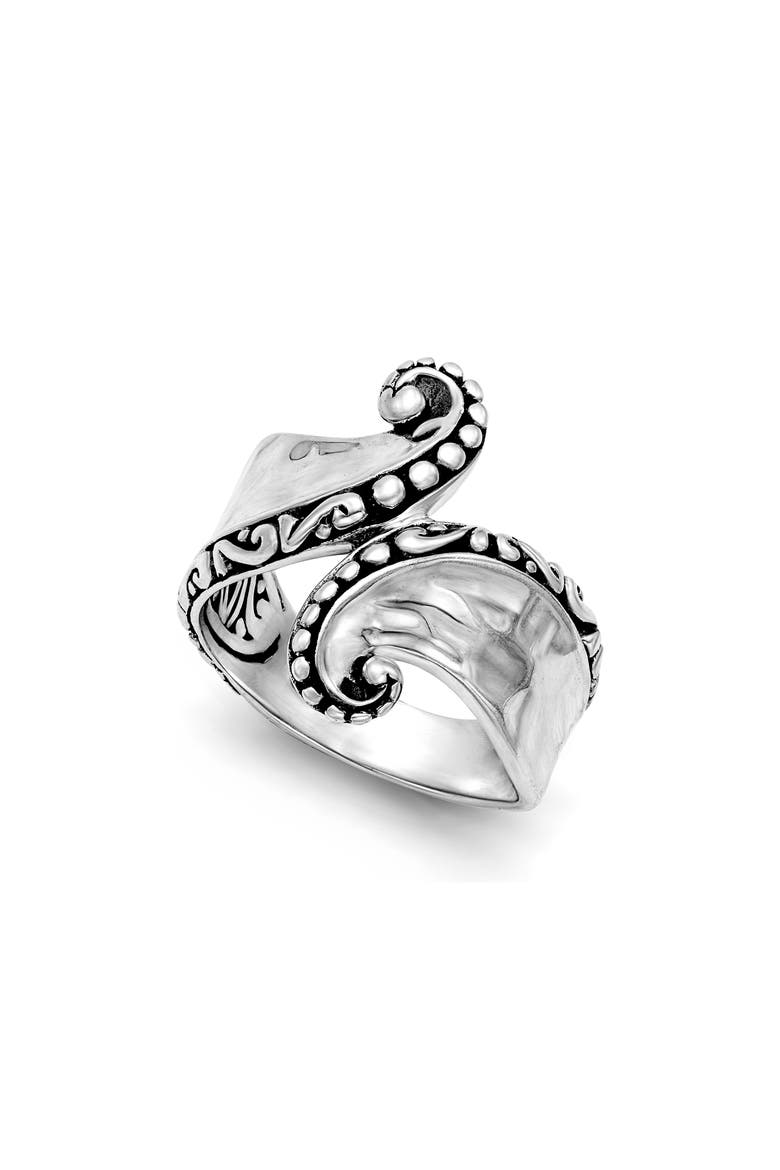 Sterling Silver Paisley Wave Ring, Main, color, SILVER
