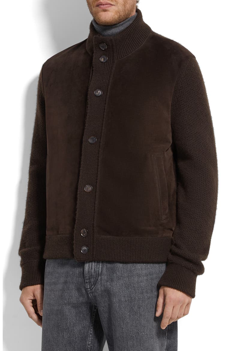 Oasi Cashmere Cardigan, Main, color, DARK BROWN MELANGE