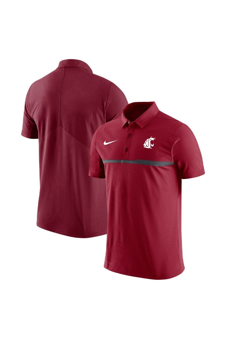 Men's Nike Crimson Washington State Cougars Coaches Performance Polo, Main, color, Crimson