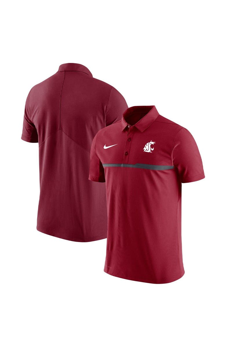 Nike Men's Nike Crimson Washington State Cougars Coaches Performance Polo, Main, color, Crimson