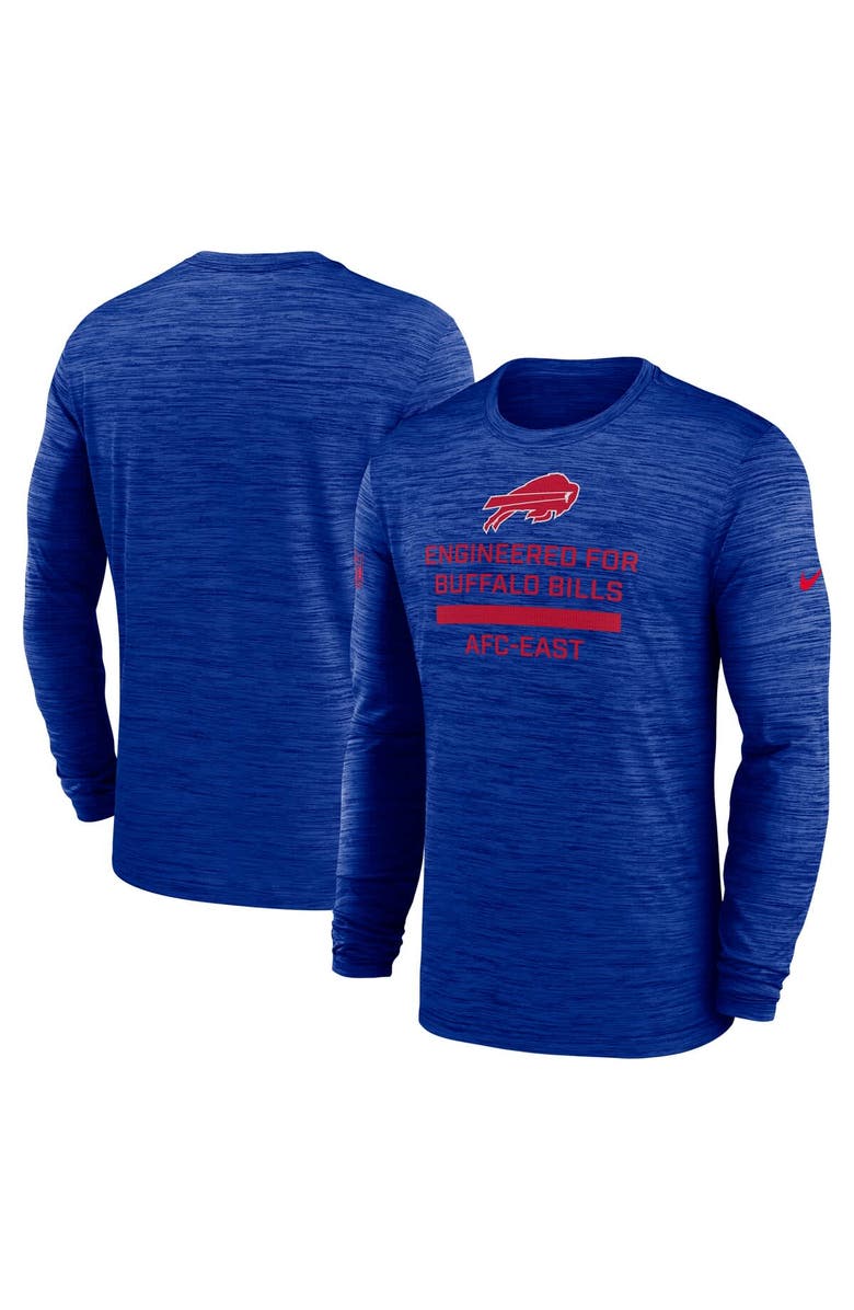 Nike Men's Nike Royal Buffalo Bills Sideline Velocity Performance Long Sleeve T-Shirt, Alternate, color, Royal
