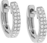 BY ADINA EDEN Diamond Double Row Huggie Earring 14K