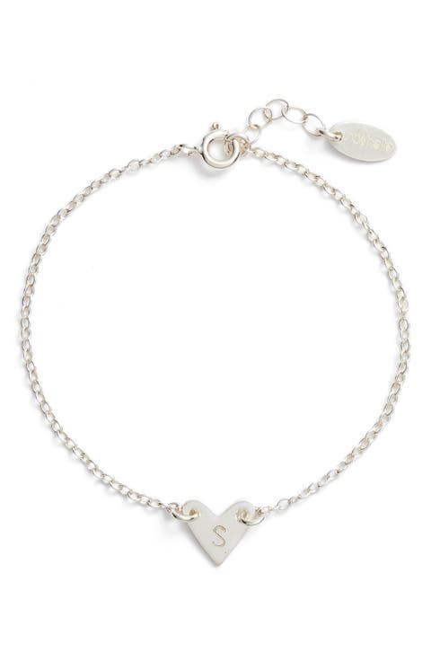 Initial Heart Bracelet