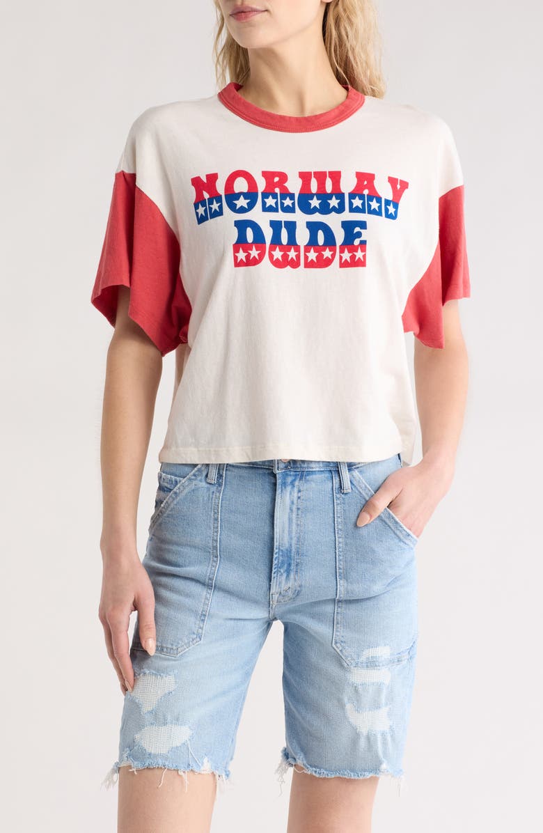 MOTHER The Wingman Graphic Crop T-Shirt, Main, color, 