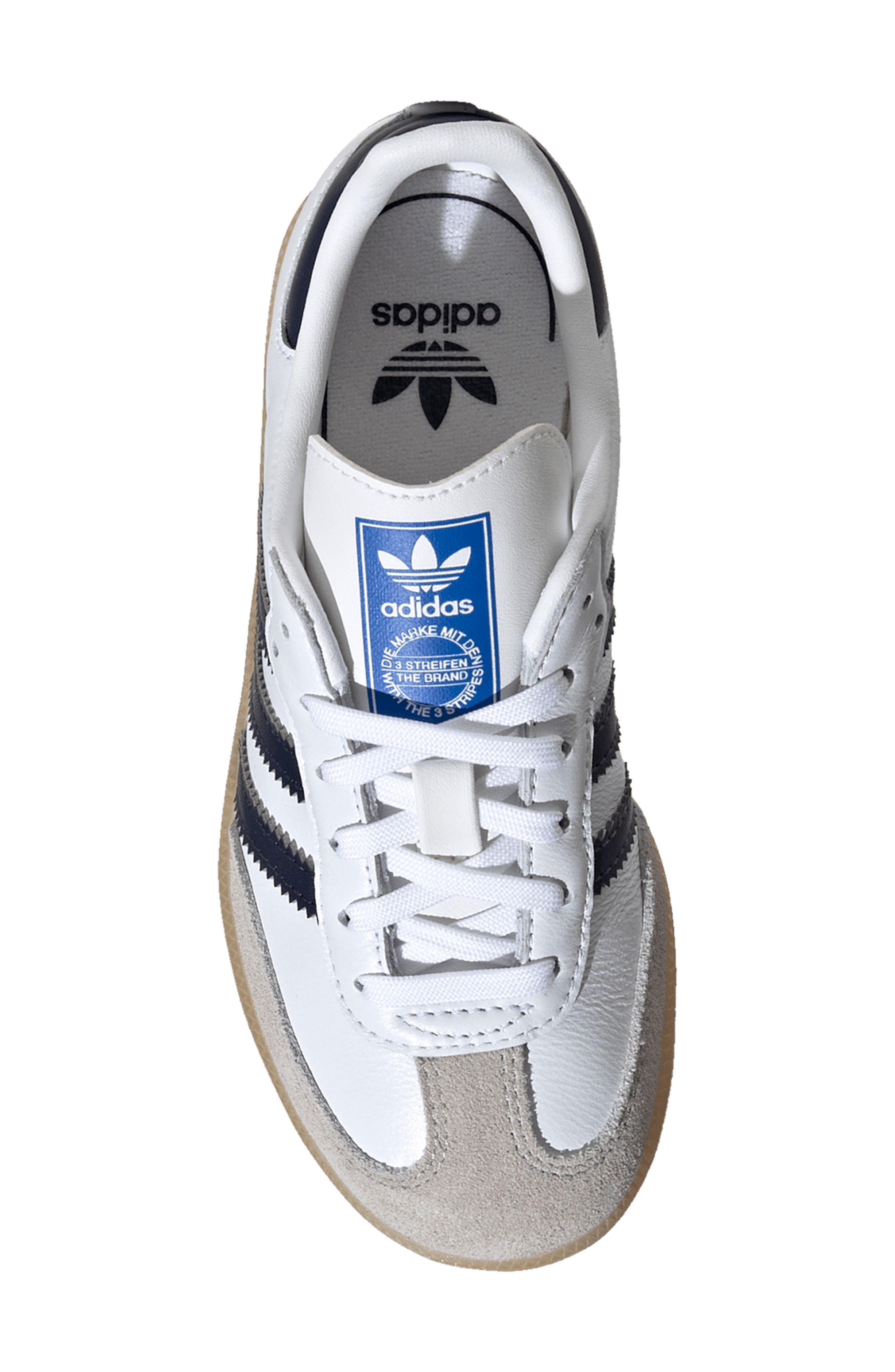 Kids' Samba Sneaker, Alternate, color, WHITE/ COLLEGIATE NAVY/ GUM