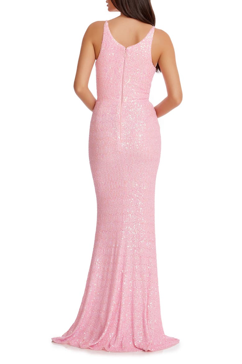 Iris Sequin Mermaid Gown, Alternate, color, PEONY