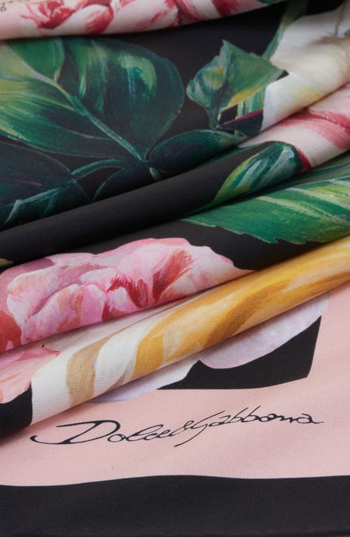Dolce & Gabbana Dolce&gabbana Floral Silk Square Scarf In Hh5iy Peonie F.nr C/bordo