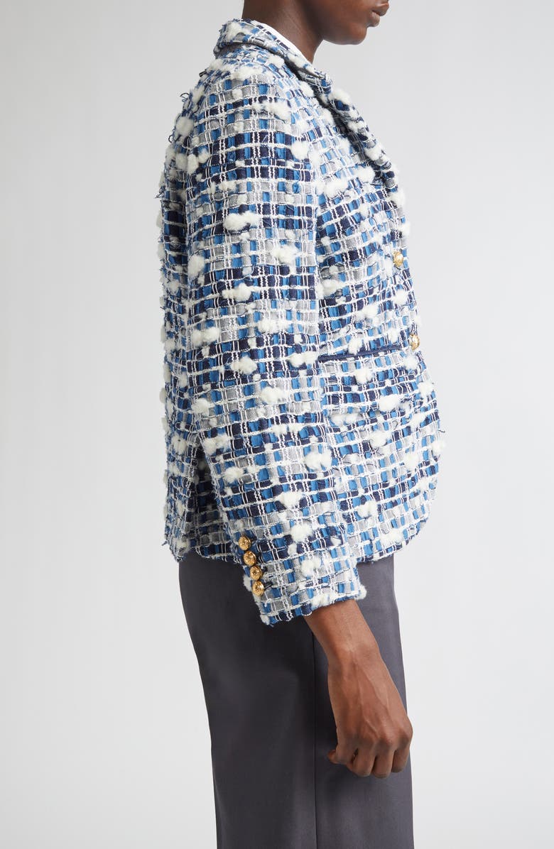 Thom Browne Denim Tweed Blazer, Alternate, color, Navy