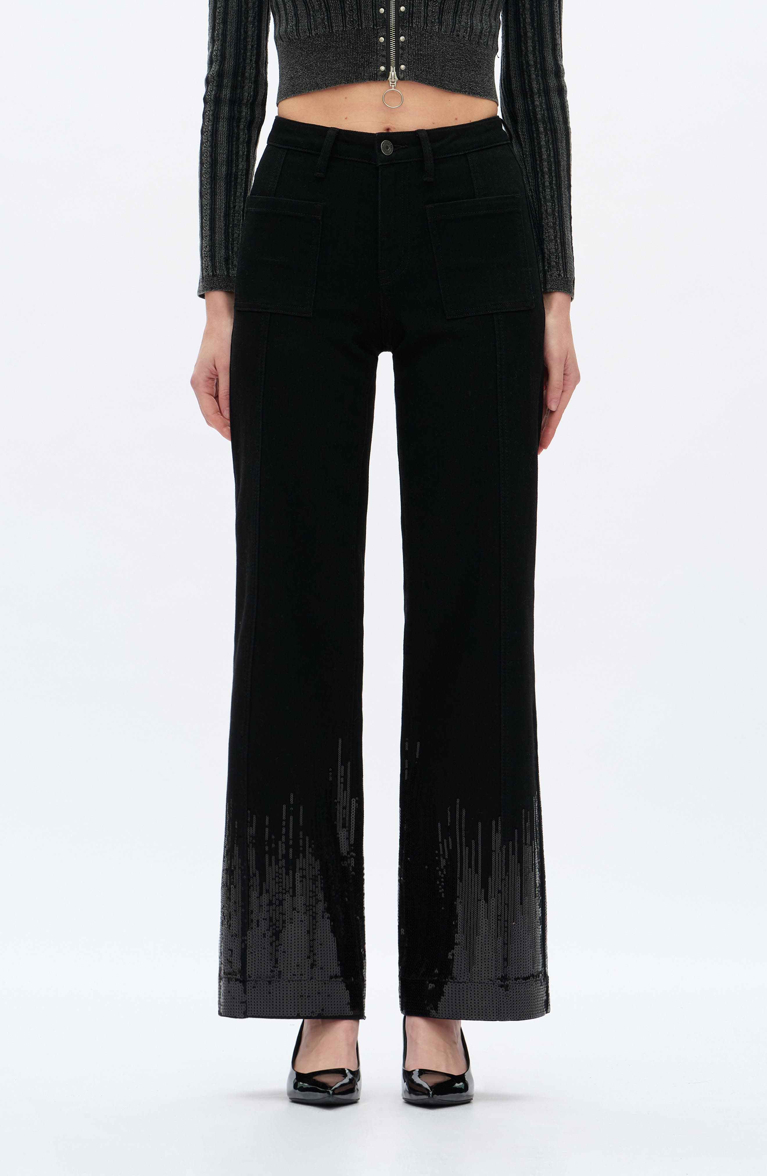 Sequin Wide Leg Pants