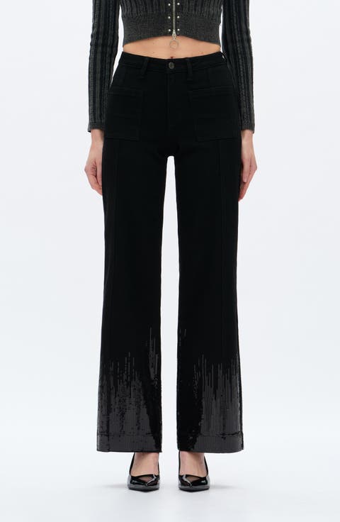 Sequin Wide Leg Pants