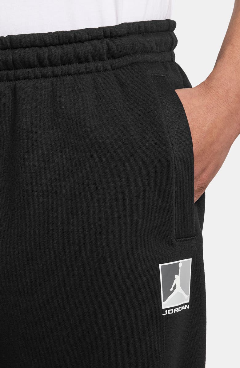 Jordan Graphic Print Brooklyn Fleece Sweatpants, Alternate, color, Black/ White