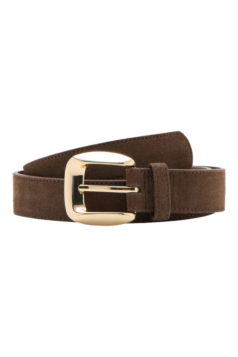 Suede Leather Belt, Main, color, BROWN