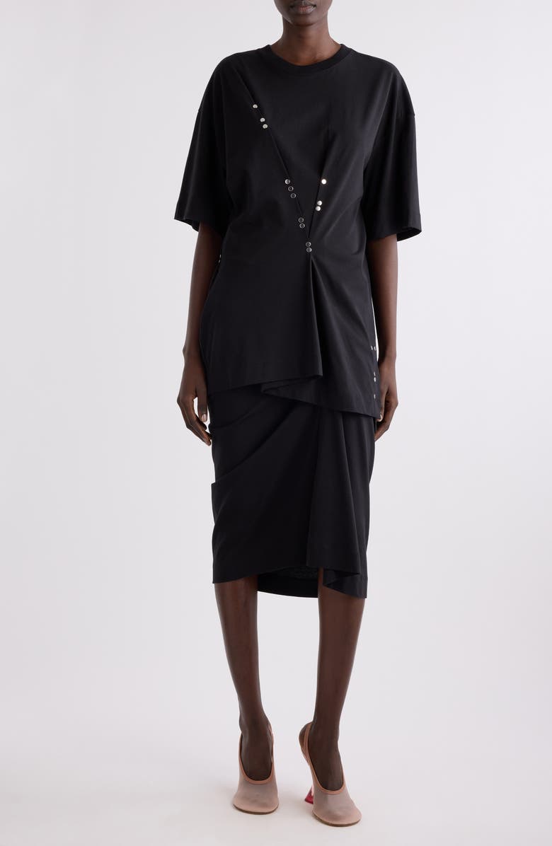 Dries Van Noten Embellished Draped Cotton T-Shirt, Alternate, color,