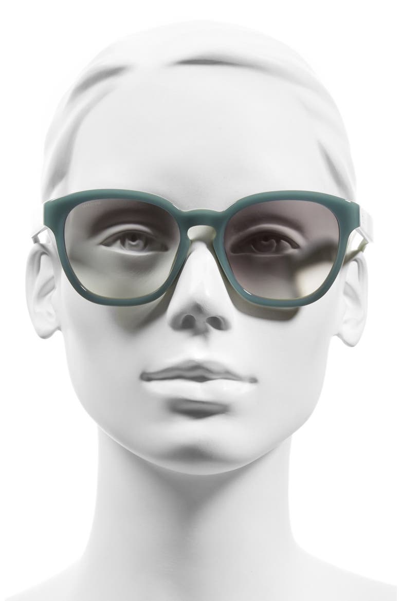 53mm Keyhole Sunglasses, Alternate, color, GREEN