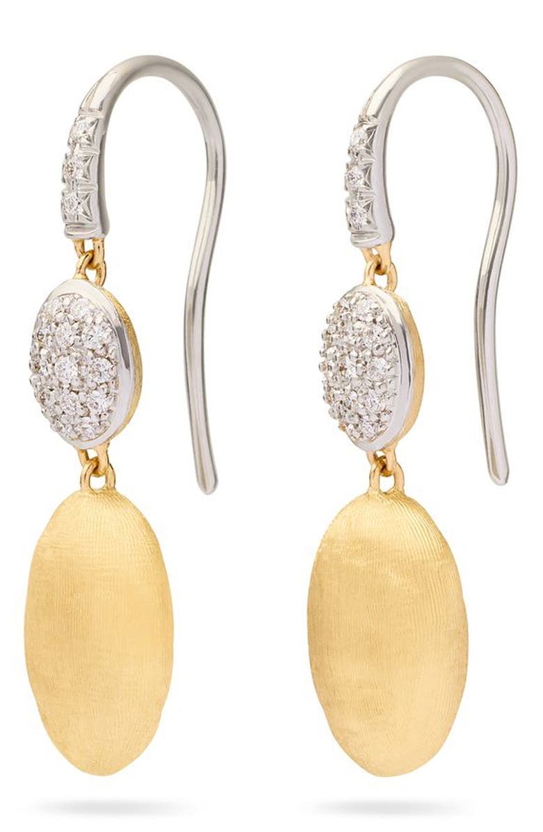 Marco Bicego Siviglia Diamond Drop Earrings, Main, color, 18K Yellow/White Gold