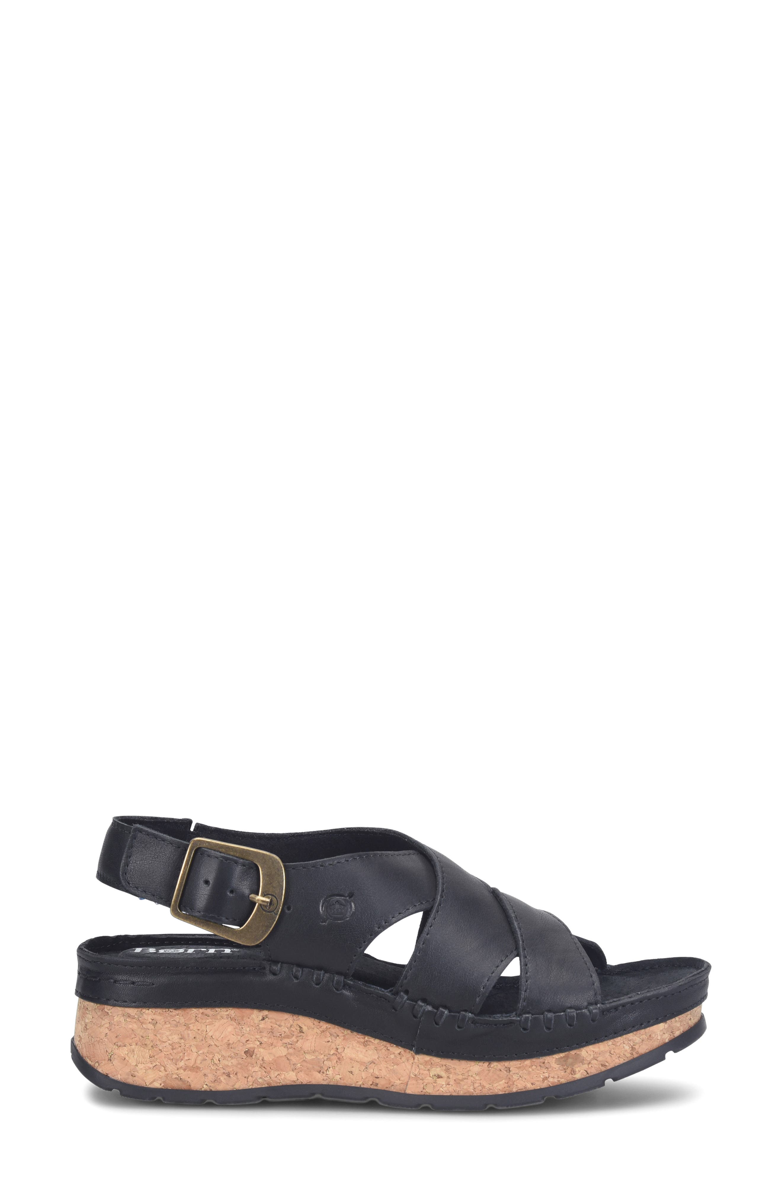 Børn Kavala Platform Sandal, Alternate, color, Black Leather