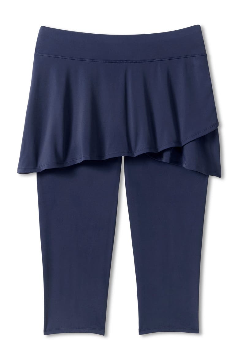 Skirted Swim Capri Pant, Alternate, color, NAVY