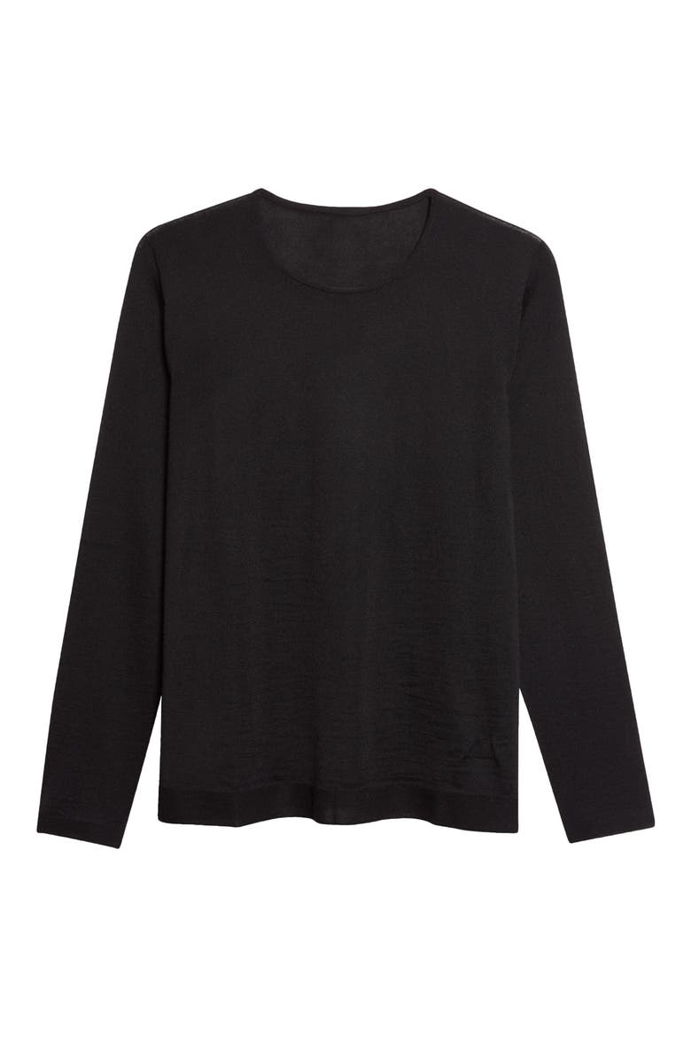 Fine Cashmere & Silk Sweater, Main, color, BLACK