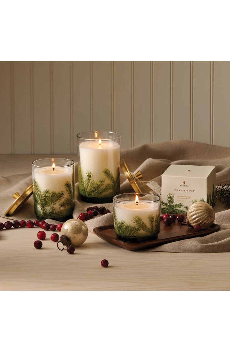 Thymes Frasier Fir Small Pine Needle Luminary Candle, Alternate, color, Green
