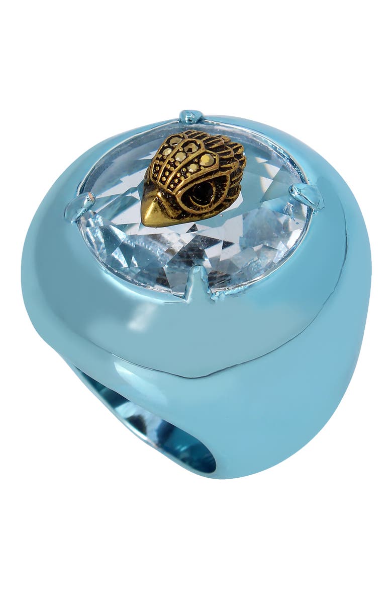 Eagle Head Crystal Cocktail Ring, Alternate, color, BLUE